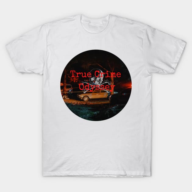 True Crime Odyssey Podcast - Crime Scene Logo T-Shirt by Paranormal World Productions Studio